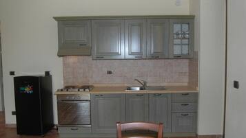 Fridge, oven, stovetop, coffee/tea maker