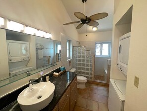 Hair dryer, towels