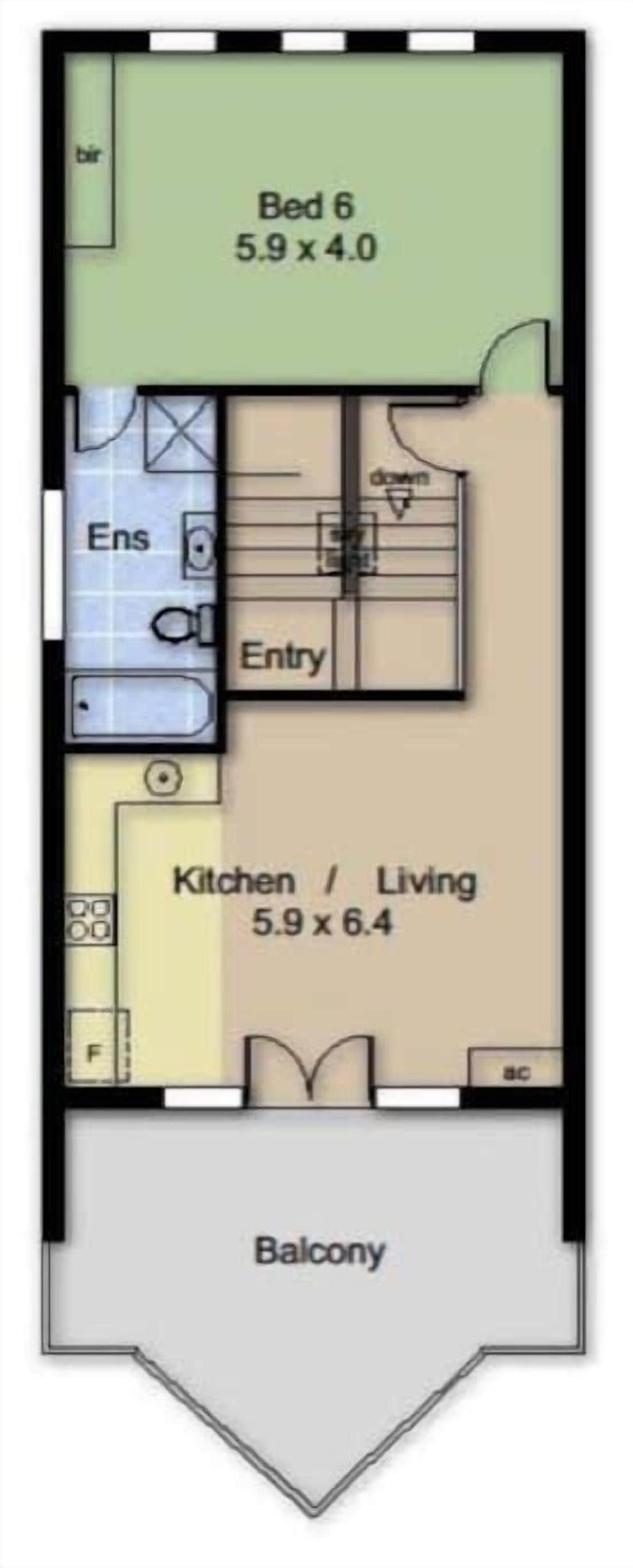 1 Bedroom Balcony Apartment — image 3