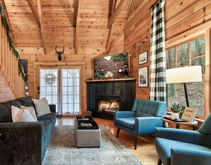 Smart TV, fireplace, video games