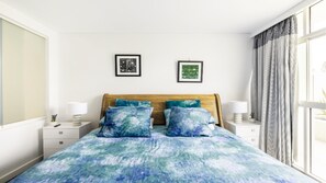 2 bedrooms, desk, iron/ironing board, travel cot