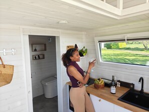 Family Mobile Home | Private kitchen - Under Canvas Bornholm (Østermarie)
