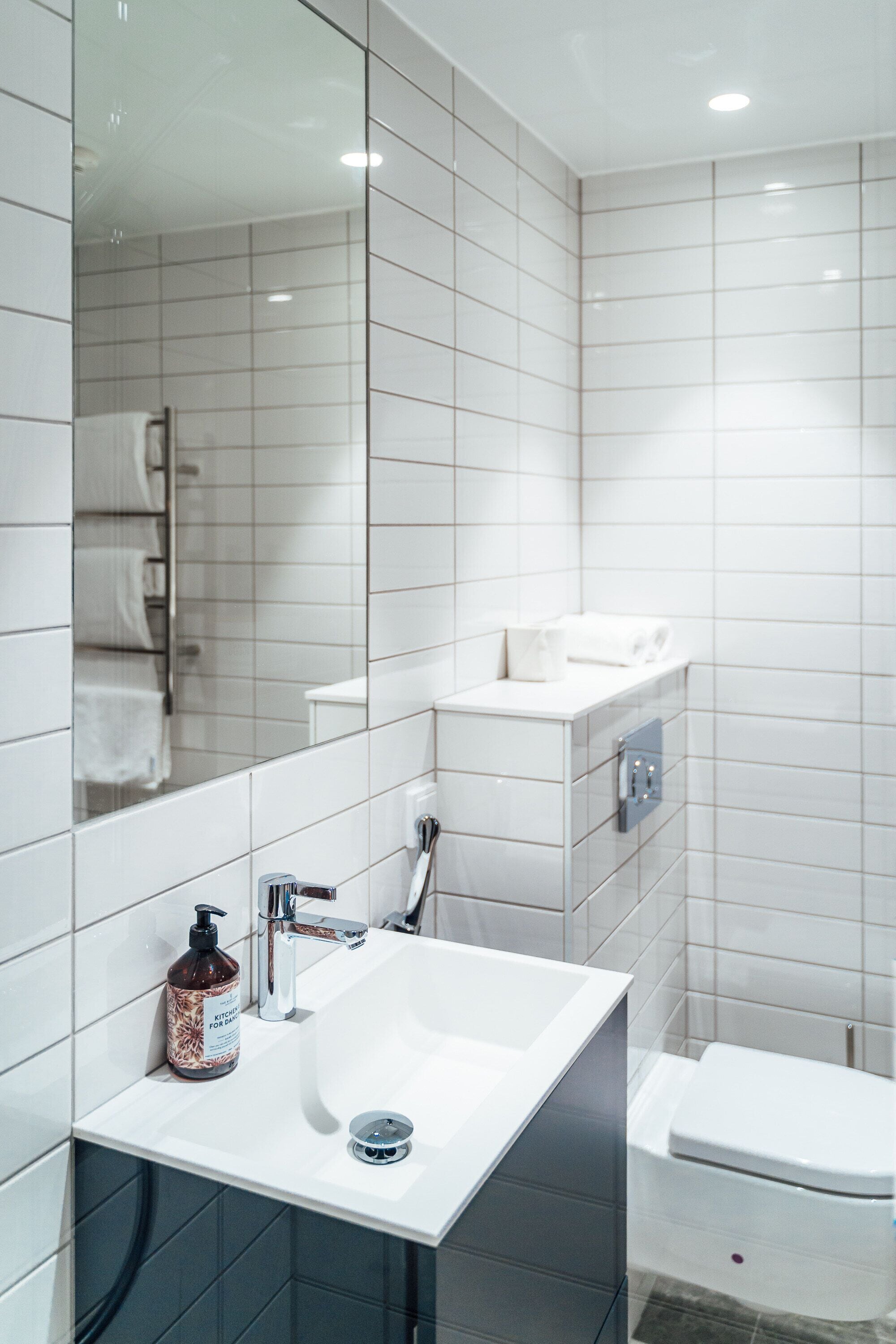 atelier apartment | bathroom | shower, rainfall showerhead, free toiletries, hair dryer