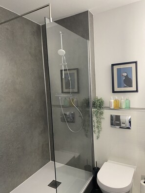 House | Bathroom | Shower, hair dryer, towels - Flemings Yard - Fantastic Town House in Anstruther (Anstruther)