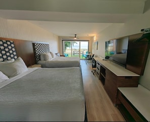 Oceanview Two Queen Room w/ Kitchenette | 1 bedroom, desk, laptop workspace, blackout drapes