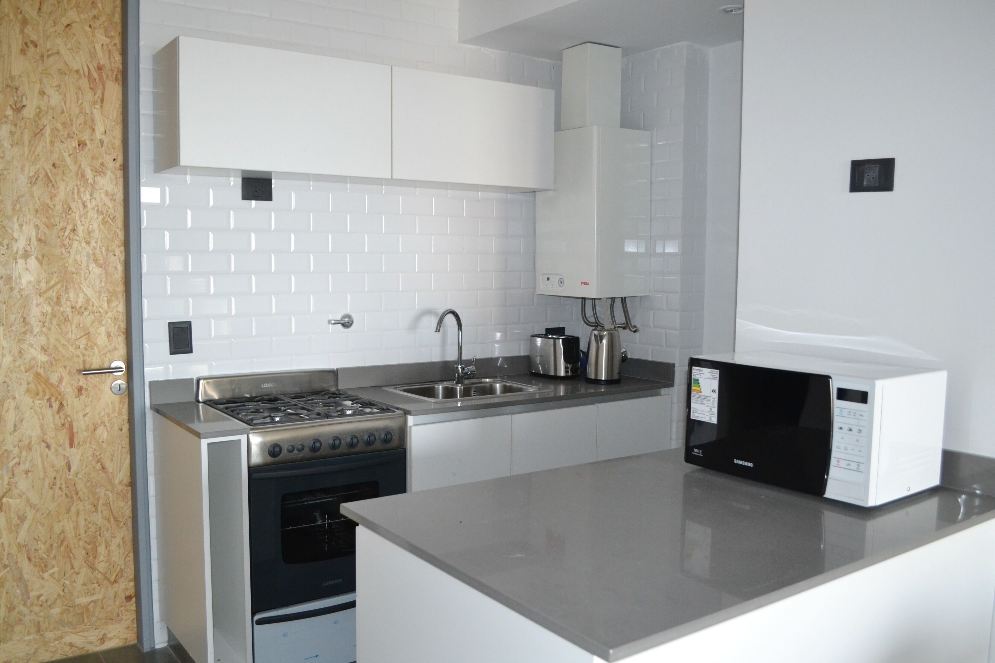 Deluxe Apartment, 1 Bedroom | Private kitchen | Full-sized fridge, microwave, oven, stovetop