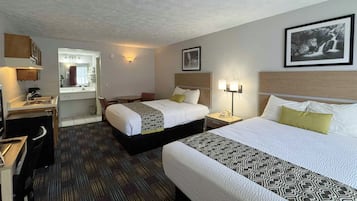 Desk, blackout curtains, free WiFi, bed sheets
