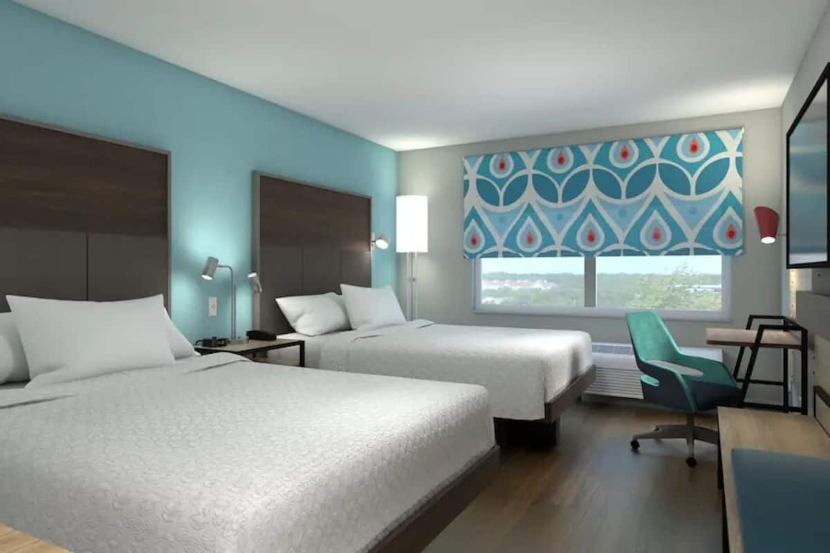 Room, 2 Queen Beds | Blackout drapes, iron/ironing board, travel crib, free WiFi