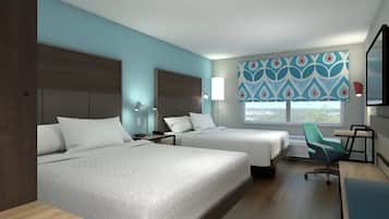 Room, 2 Queen Beds | Blackout drapes, iron/ironing board, travel crib, free WiFi