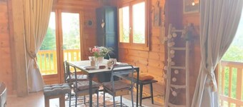 Wooden chalet with magnificent view