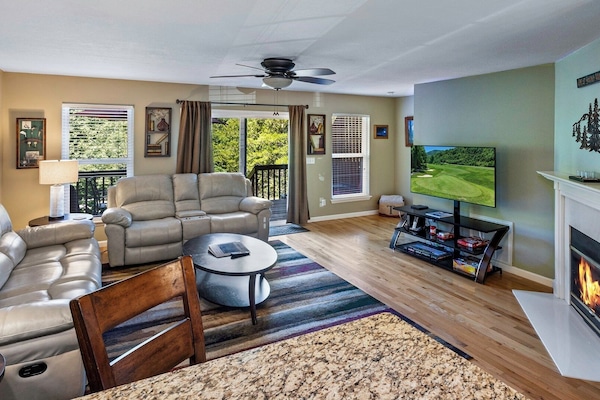 Smart TV, fireplace, DVD player