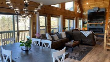 Smart TV, fireplace, video games