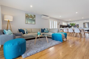 Luxury House | Living area | 60-inch Smart TV with digital channels, TV, Netflix - Sapphire Shores (Pambula Beach)