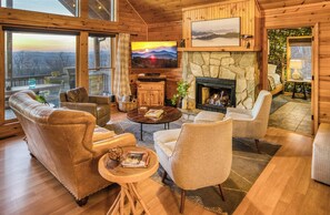 Smart TV, chimenea, videojuegos y reproductor de DVD 