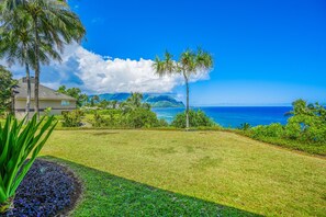 Property grounds - Ground floor oceanfront condo w/private lanai, outdoor pool, hot tub, great view (Princeville)