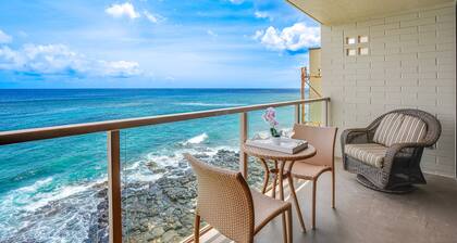 Oceanfront condo in Poipu with balcony, W/D & partial AC - 10 steps to the beach