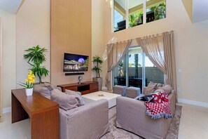 TV, DVD player, stereo, offices