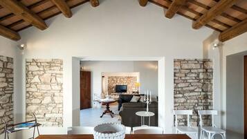 TV, caminetto, impianto stereo