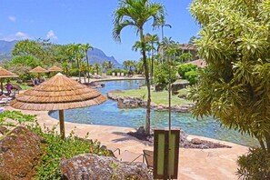 Pool - Corner condo with lanai, views of Bali Hai & ocean, AC, 2 pools & tennis courts (Princeville)
