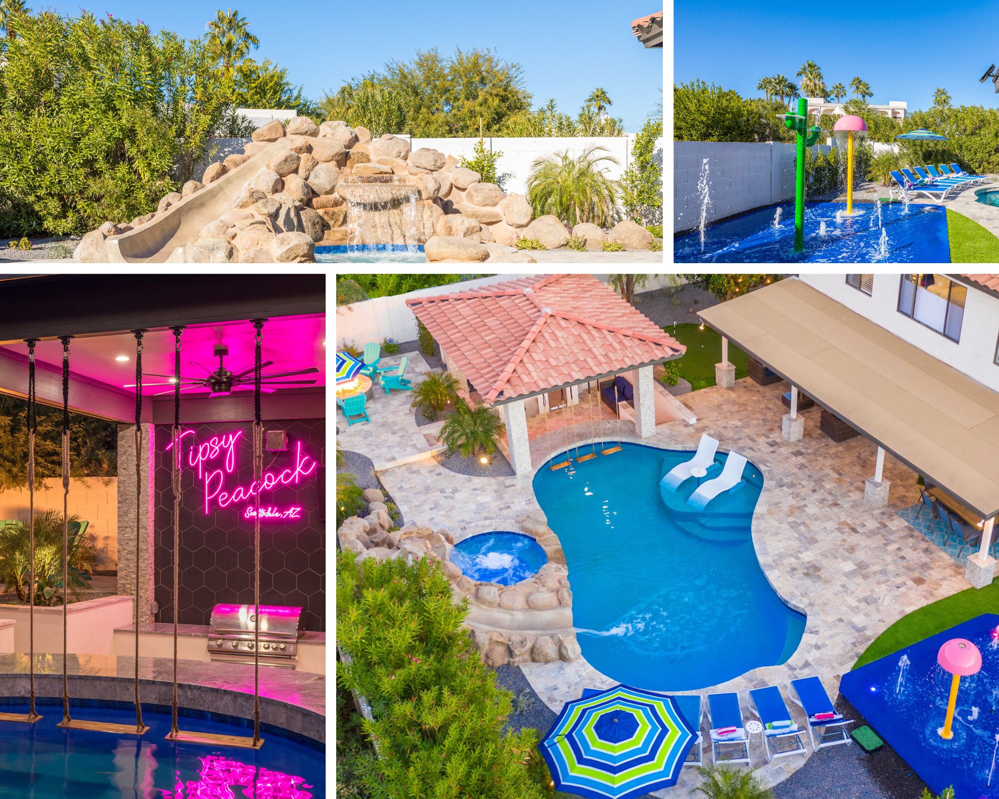 Paradise Pool~ Waterslide, Splash Pad, Swim Up Bar, Putt & More