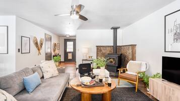 TV connectée, cheminée, espaces bureaux