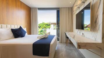 Apartamento, 3 quartos | Camas Select Comfort, frigobar, cofres nos quartos