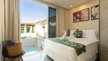 Apartamento, 3 quartos | Camas Select Comfort, frigobar, cofres nos quartos