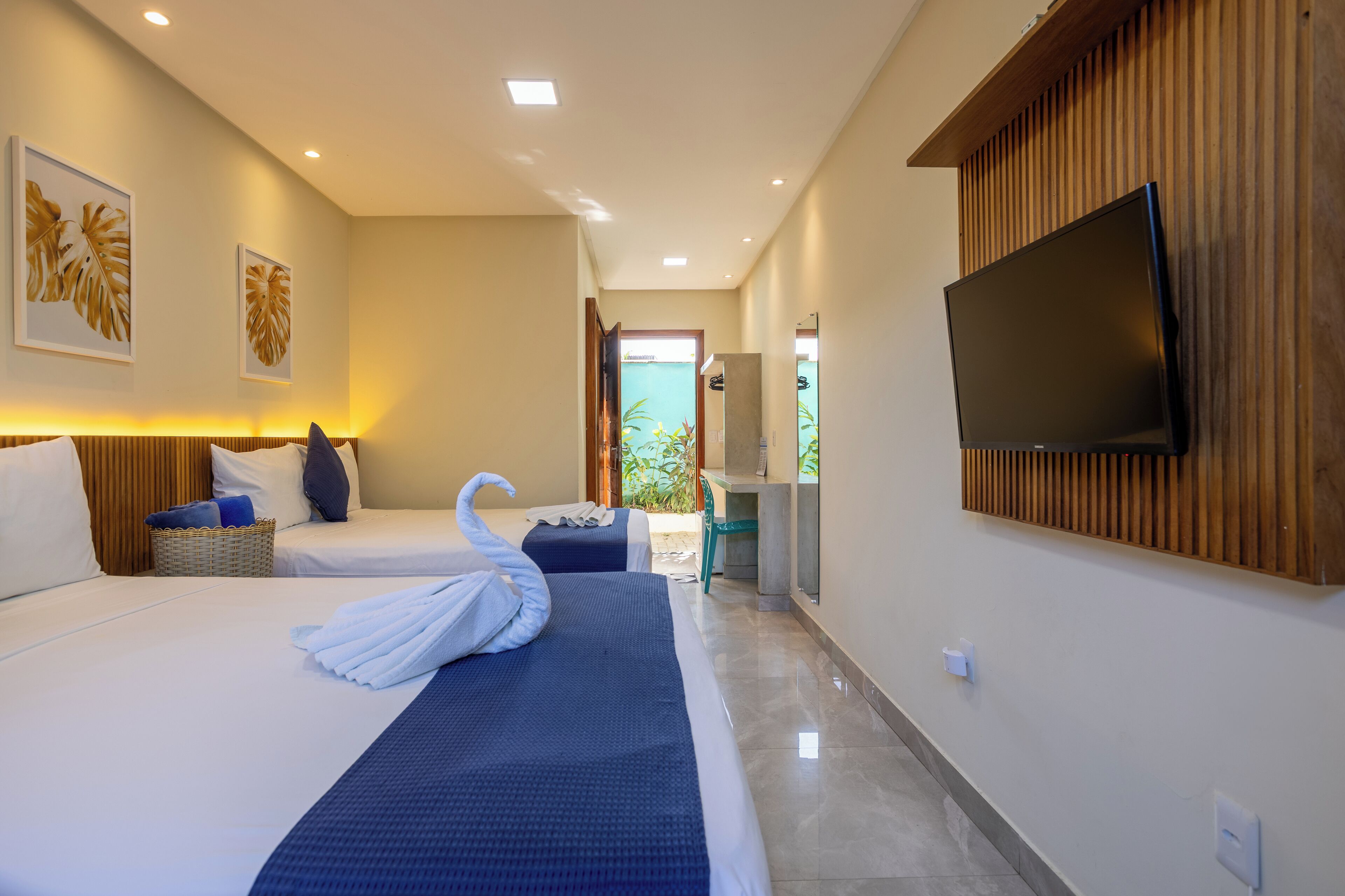 Colchones Select Comfort, minibar y caja de seguridad en la habitación 