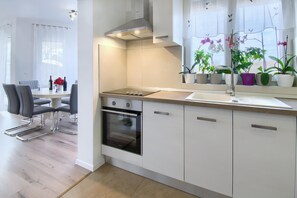Fridge, microwave, oven, stovetop - Villa Petar - 8 persons, 3 bedrooms, 2 bathrooms, pool (Buje)