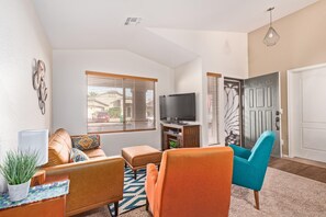 Smart TV, DVD player, books