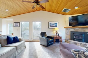 TV, fireplace, DVD player