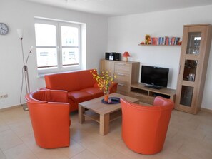 TV, DVD player, stereo - Norderland - Allergy-friendly vacation apartment (75sqm) for 4 persons with (Norden)