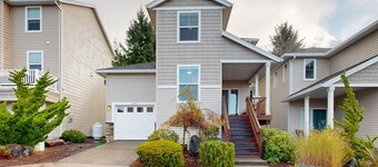Modern Ocean Highlands home with Netarts Bay & ocean views, fireplace - dogs OK