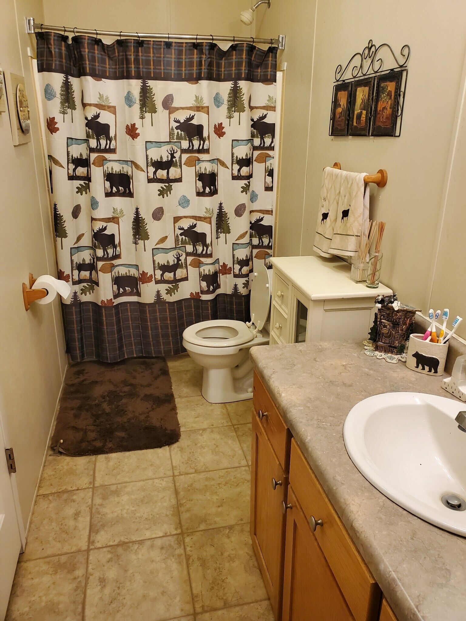 Duschwanne, Haartrockner, Handtücher, Seife