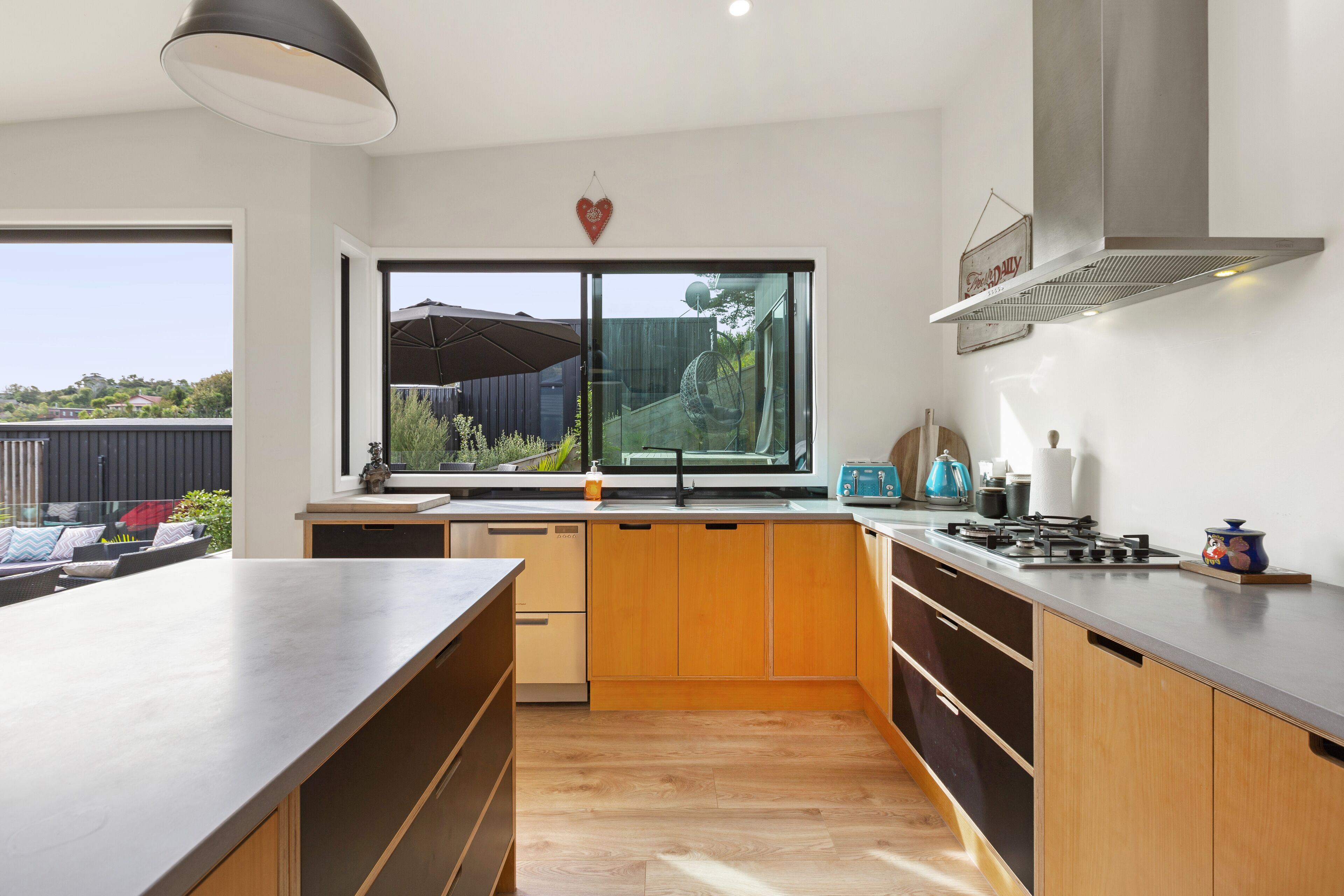 Fridge, microwave, dishwasher, toaster