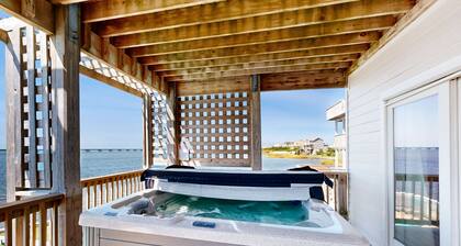 Stunning sound-front home with private hot tub, outdoor pool, & beach access