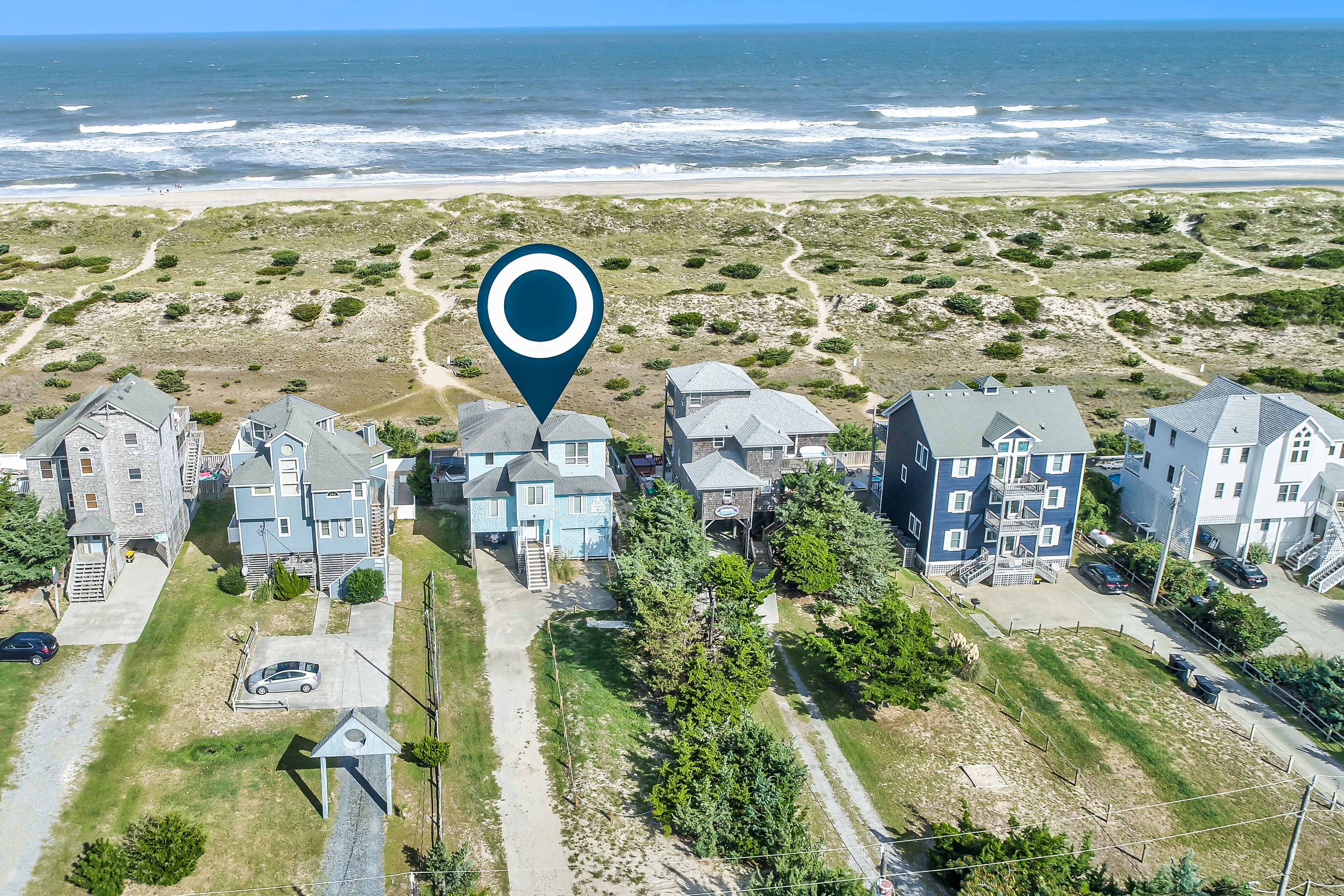 Oceanfront dog-friendly home with private hot tub, pool, beach access, & decks