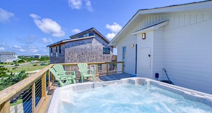 Welcoming home with deck, private outdoor pool, hot tub, dock, & views