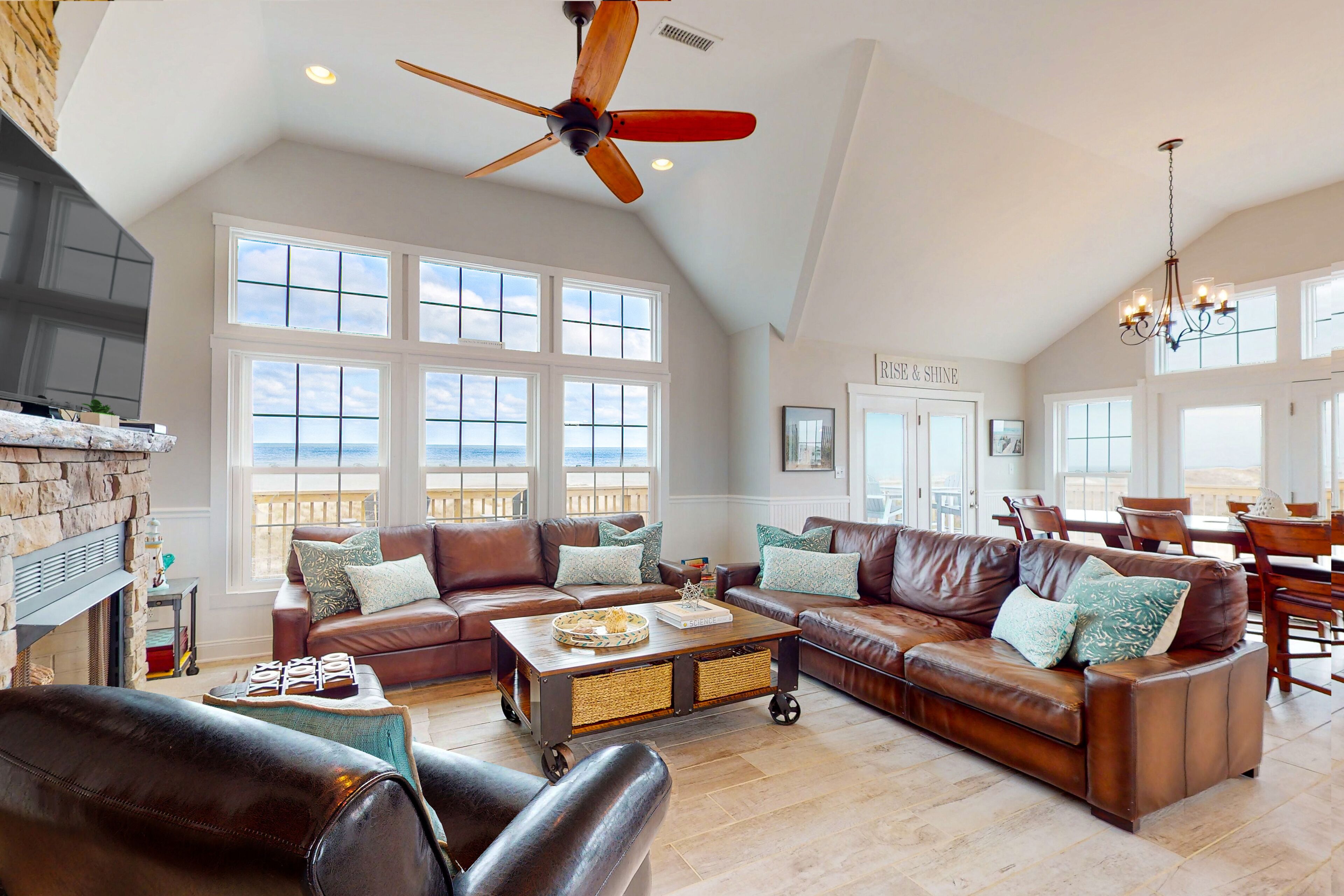 Dog-friendly oceanfront home with private outdoor pool, hot tub & central AC
