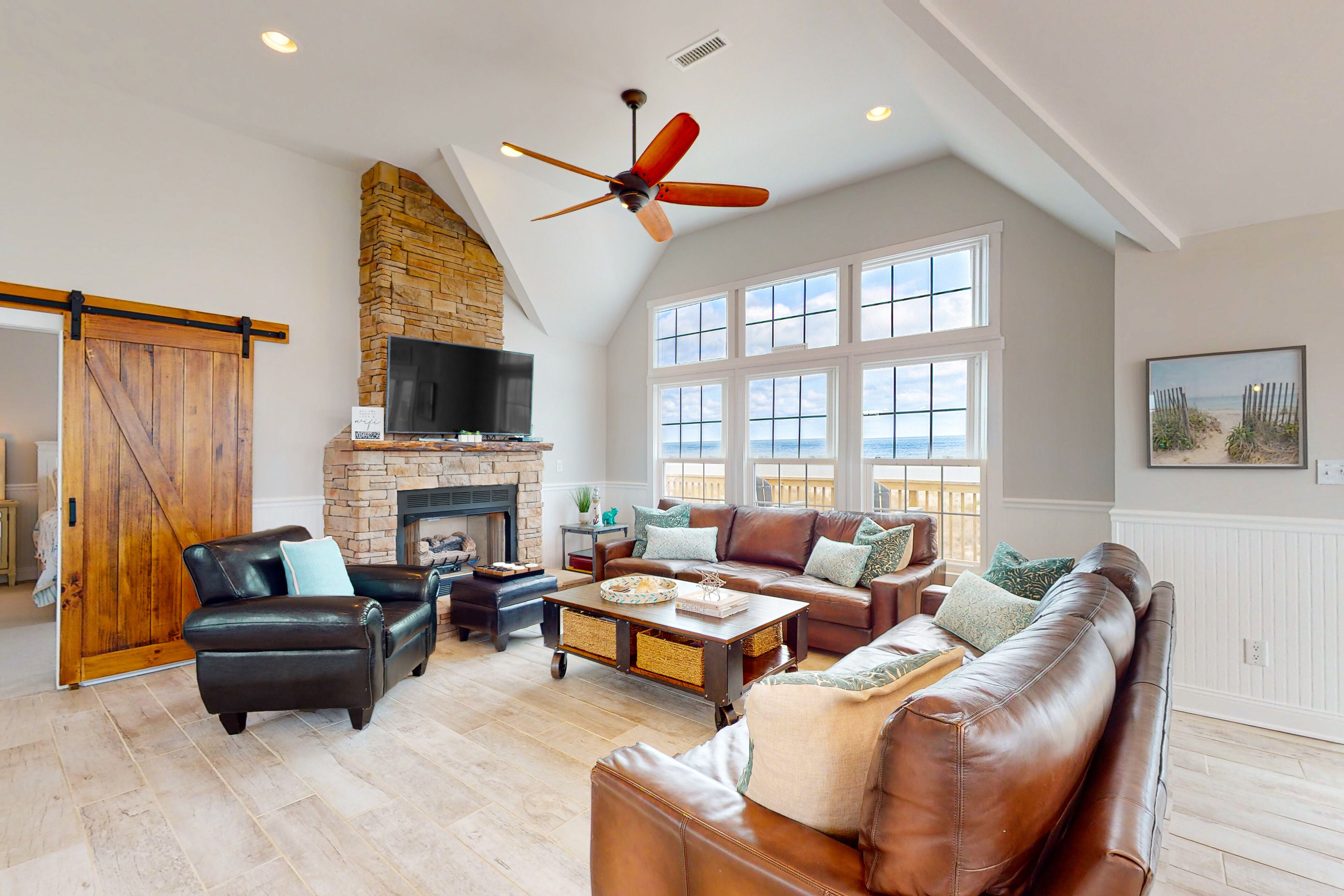 Dog-friendly oceanfront home with private outdoor pool, hot tub & central AC