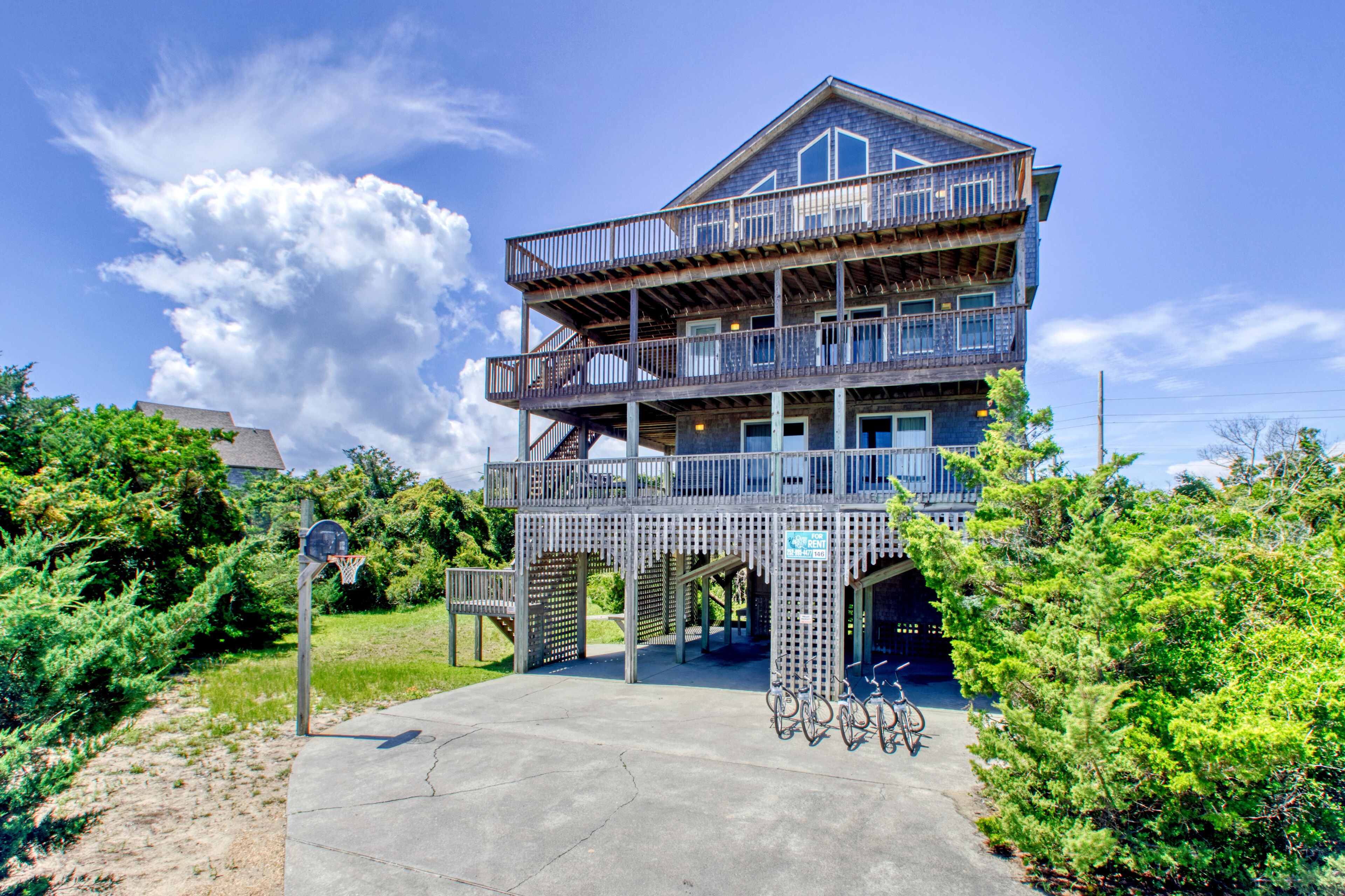 Dreamy beach home with beach access, sound views, outdoor pool, & hot tub