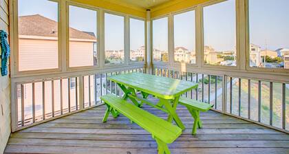 Grand beach home with 2 porches, private pool, hot tub, media room, & ocean view