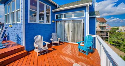 2-story ocean-view home with multiple decks, grill, fast WiFi, outdoor pool & AC