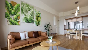 Appartement Confort, 2 chambres, accès piscine | Coin séjour