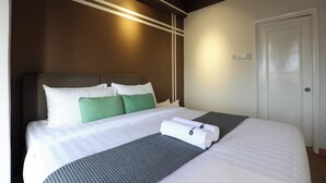 คอมฟอร์ทอพาร์ทเมนท์, 2 ห้องนอน, ใช้สระว่ายน้ำได้ | เครื่องนอนระดับพรีเมียม, เตารีด/โต๊ะรีดผ้า, ตกแต่งพิเศษโดยเฉพาะ