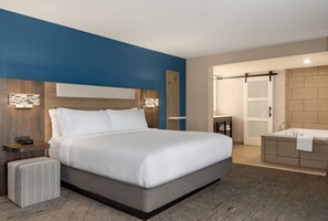 Suite, 1 King Bed, Jetted Tub | 1 bedroom, desk, laptop workspace, iron/ironing board