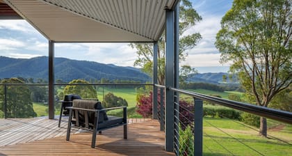 The Grove Estate - The pièce de resistance of this property is the view, be it the 360-degree views of the surrounding bush side, valley and the Region’s famous Mt Buffalo or perhaps the view of the spectacular and famous artwork showcased through th