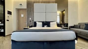 Blue Royal Suite | Egyptian cotton sheets, premium bedding, memory foam beds, minibar