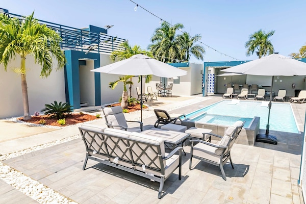 Shared Patio Lounge Area & Pool with Hot Tub