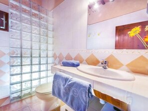 Regadera, secadora de cabello, toallas